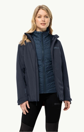 Kurtka zimowa damska Jack Wolfskin Glaabach 3IN1 JKT W outdoorowa nieprzemakalna granatowa (1115611_1010)