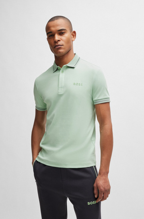 Koszulka Polo męska BOSS Paule 1 Open Green slim fit zielona (50512892-388)