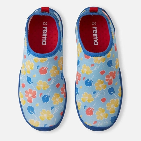 Wyprzedaż - Buty do wody dziecięce Reima Lean szybkoschnące z motywem w kwiatki niebieskie (5400091A-6301)