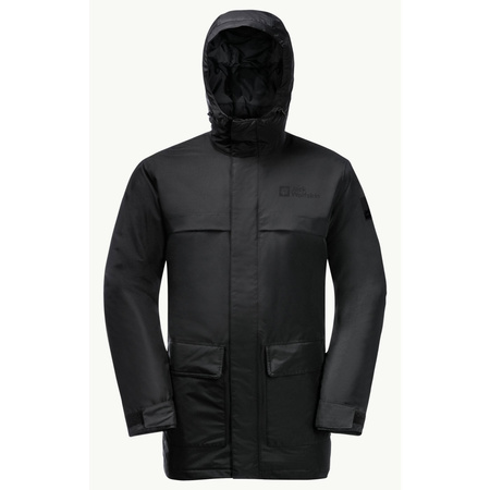 Kurtka zimowa męska Jack Wolfskin WINTERLAGER PARKA M black Texapore Fiber Insulated nieprzemakalny płaszcz (1115471_6000)