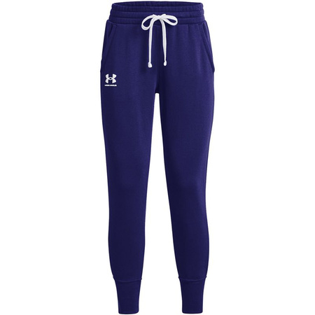 Spodnie dresowe damskie Under Armour UA Rival Fleece treningowe joggery granatowe (1356416-468)