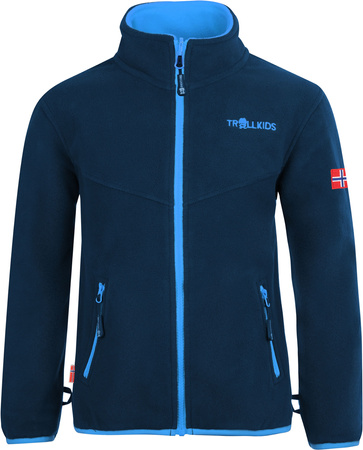 Bluza polarowa dziecięca Trollkids Kids Oppdal Jacket XT kurtka sportowa rozpinana granatowa (414-110)