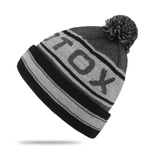 Czapka zimowa unisex Monotox MNTX NAME GRAPHITE uniwersalna beanie z pomponem ciemno szara (MX22113)