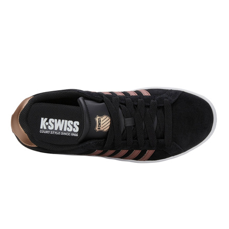 Wyprzedaż - Buty damskie sportowe K-Swiss Court Tiebreak SDE sneakersy skórzane czarne (97012-091-M)