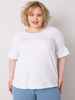 Biała bluzka plus size z ozdobnymi rękawami (RV-BZ-6635.18X)