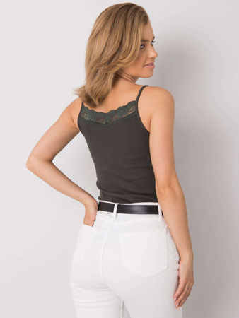 RUE PARIS Ciemny khaki top damski (RV-TP-R6665.20X)