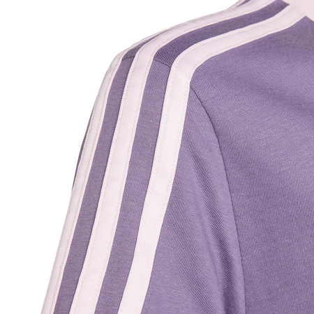Koszulka dla dzieci adidas Essentials 3-Stripes Cotton Loose Fit Boyfriend Tee fioletowa (IL3276)