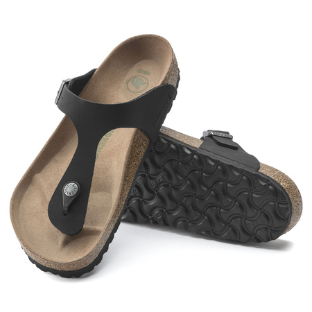 Japonki Birkenstock Gizeh Birko-Flor damskie Narrow Black na wąską stopę wegańskie czarne (1020487)