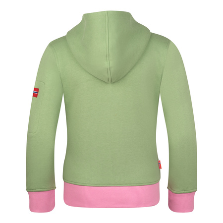 Kurtka dresowa z kapturem dziecięca dla chłopca/dziewczynki Trollkids Kids Sortland Jacket pistachio green/mallow pink (139-353)