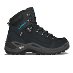 Buty trekkingowe damskie Lowa RENEGADE GTX MID Ws asphalt/turquoise  gore-tex wysokie za kostkę wodoodporne granatowe (320945 9368)