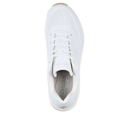 Wyprzedaż - Sneakersy damskie białe Skechers Uno Stand on Air (73690-WHT)