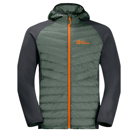 Kurtka męska outdoorowa Jack Wolfskin Routeburn Pro Hybrid M hybrydowa nieprzemakalna zielona (1710511_4311)