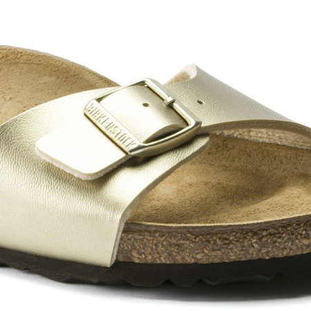 Klapki damskie Birkenstock Madrid Birko-Flor Gold regular szerokie złote (1016106)