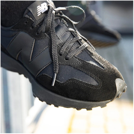 Sneakersy męskie New Balance 327 buty sportowe czarne skórzane (MS327CTB)