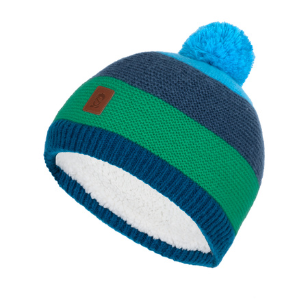 Czapka zimowa dla dziewczynki/chłopca Trollkids Kids Gryllefjord Bobble Cap niebieska (987-356)