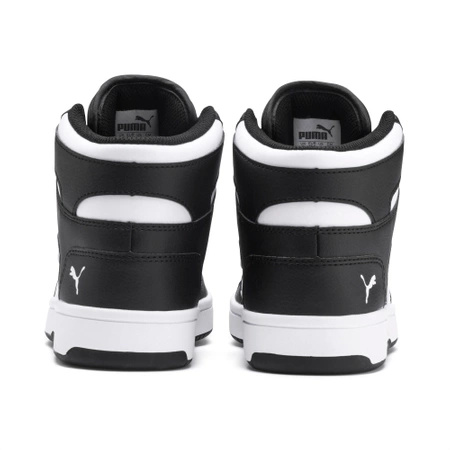 Sneakersy sportowe wysokie Puma Rebound Layup Mid Junior Big Kids klasyczne czarno-białe (370486-01)
