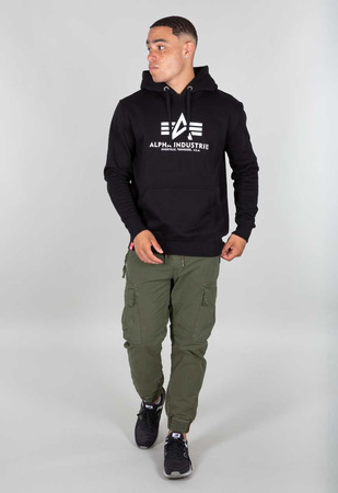 Bluza z kapturem męska Alpha Industries Basic Hoody sportowa kangurka regulowana czarna (178312-03)