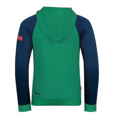 Bluza z kapturem dziecięca dla chłopca/dziewczynki Trollkids Kids Stavanger Sweater pepper green/navy (981-327)