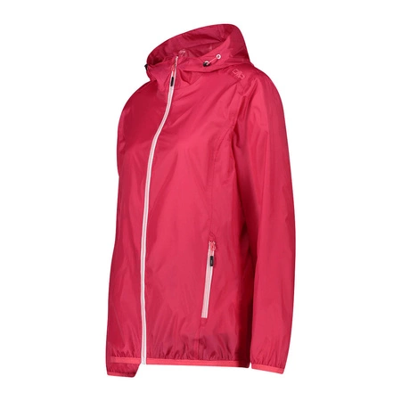 Wyprzedaż - Kurtka przeciwdeszczowa z kapturem damska CMP Woman Jacket Rain Fix Hood lekka czerwona (3X53256-37CC)