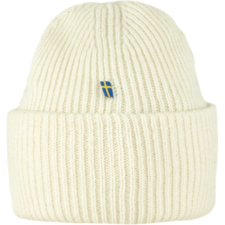 Czapka beanie zimowa damska/męska Fjällräven 1960 Logo Hat Chalk White wełniana beżowa (F78142-113)