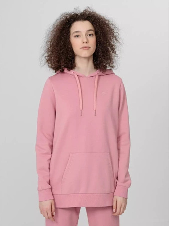 Bluza sportowa damska 4F pink typu kangurka z kapturem różowa (4FSS23TSWSF372-56S)