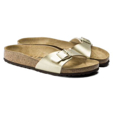 Klapki damskie Birkenstock Madrid Birko-Flor Gold narrow wąskie złote (1016107)