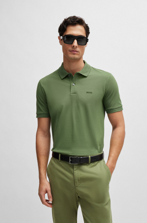 Koszulka Polo męska BOSS Pallas Open Green regular fit zielona (50468301-381)