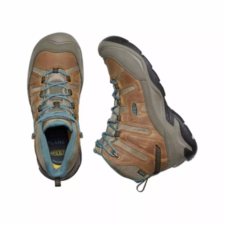 Wyprzedaż - Trekkingi skórzane damskie Keen Circadia MID WP buty outdoorowe brązowe  (KE-1026764)
