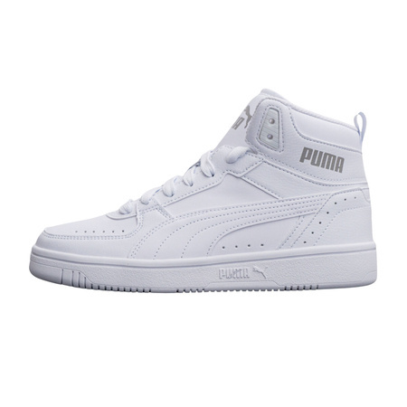 Sneakersy młodzieżowe wysokie Puma Rebound JOY Jr junior białe (374687-07)