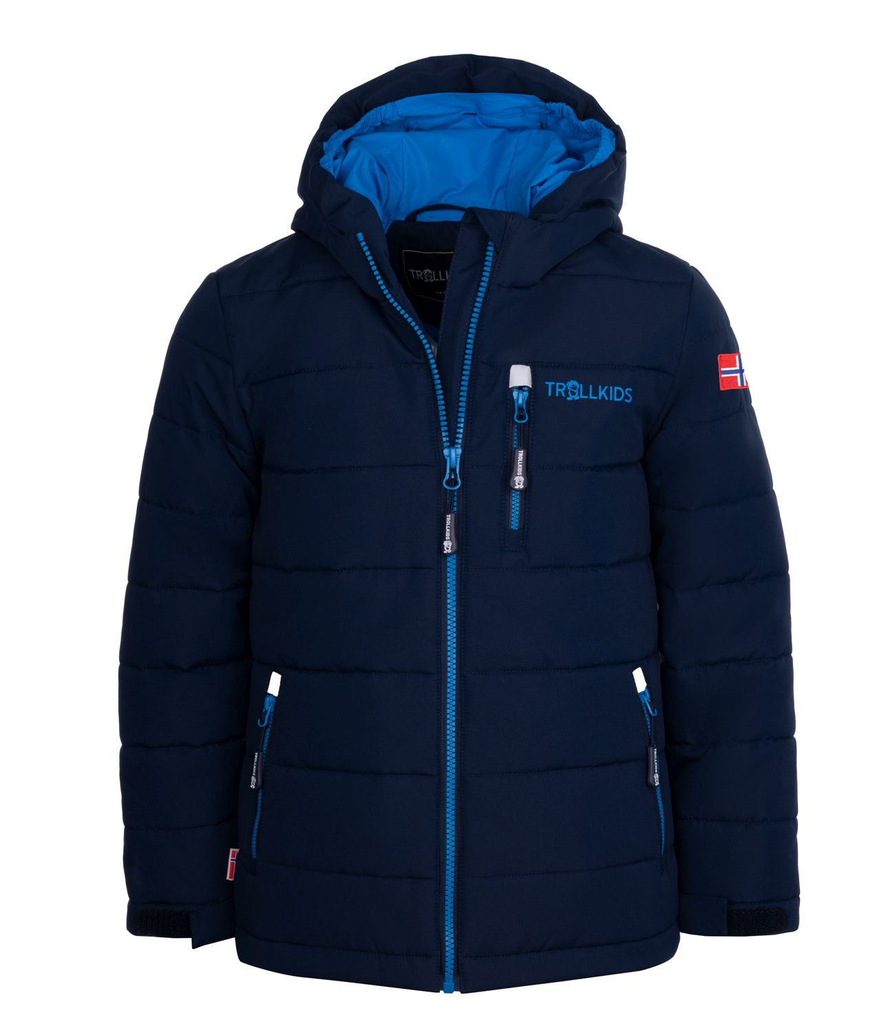 Kurtka narciarska dziecięca Trollkids Kids navy/azure Snow Hemsedal (513-164) granatowa Jacket wodoodporna blue XT