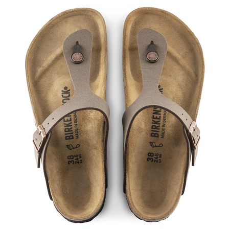 Japonki damskie/męskie brązowe Birkenstock Gizeh Birko-Flor Mocha regular szerokie (0043751)
