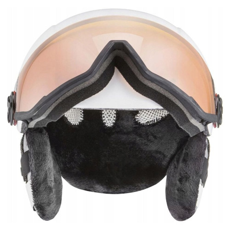 Kask narciarski z szybą Uvex HLMT 400 Visor Style damski/męski biały (56/6/215/10)