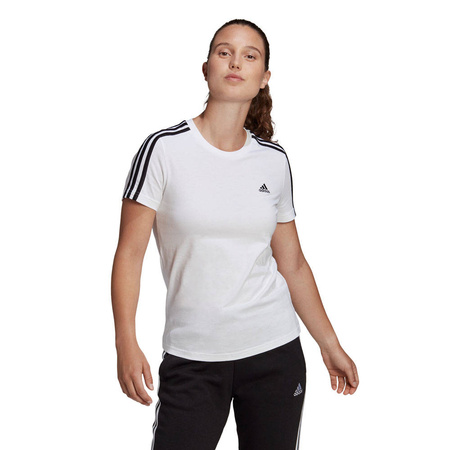 Koszulka damska biała adidas Loungewear Essentials Slim 3S (GL0783)