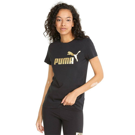 Koszulka damska czarna Puma ESS+ METALLIC LOGO TEE (84830301)