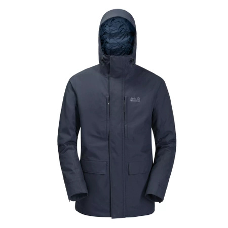 Kurtka męska z kapturem wodoodporna Jack Wolfskin WEST COAST JACKET night blue (1110811_1010)