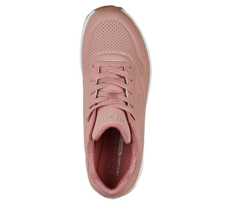 Sneakersy damskie różowe Skechers Uno Stand on Air sportowe (73690-ROS)