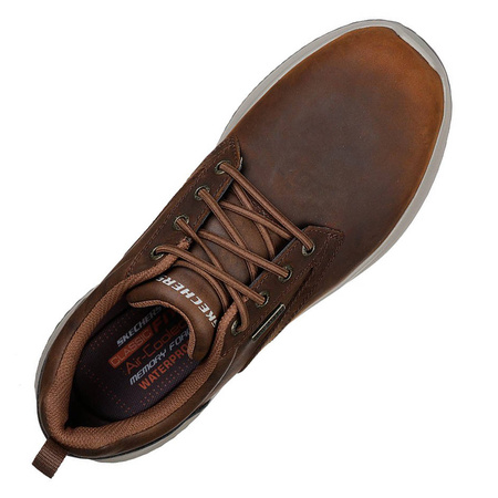 Sneakersy męskie brązowe Skechers Delson Antigo skórzane wodoodporne (65693-CDB)