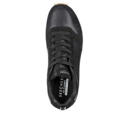 Sneakersy męskie czarne Skechers Uno Stacre treningowe skórzane (52468-BKW)