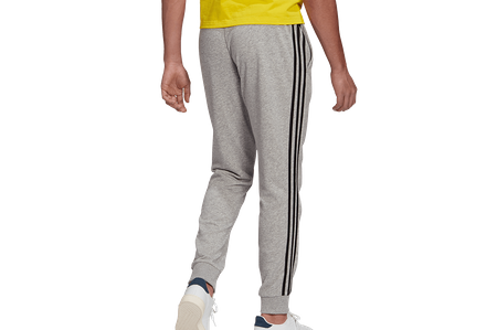 Spodnie męskie szare adidas Essentials Tapered Cuff 3 Stripe (GK8889)