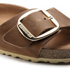 Klapki damskie Birkenstock Madrid Big Buckle Oiled Leather Cognac narrow wąskie (1006525)